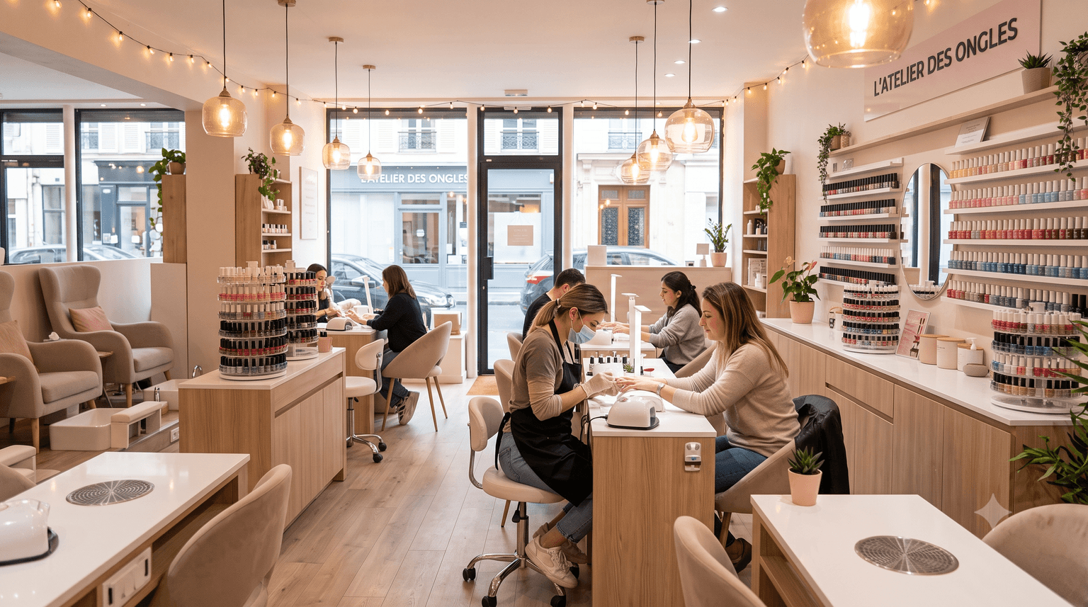 Prothésiste ongulaire au travail